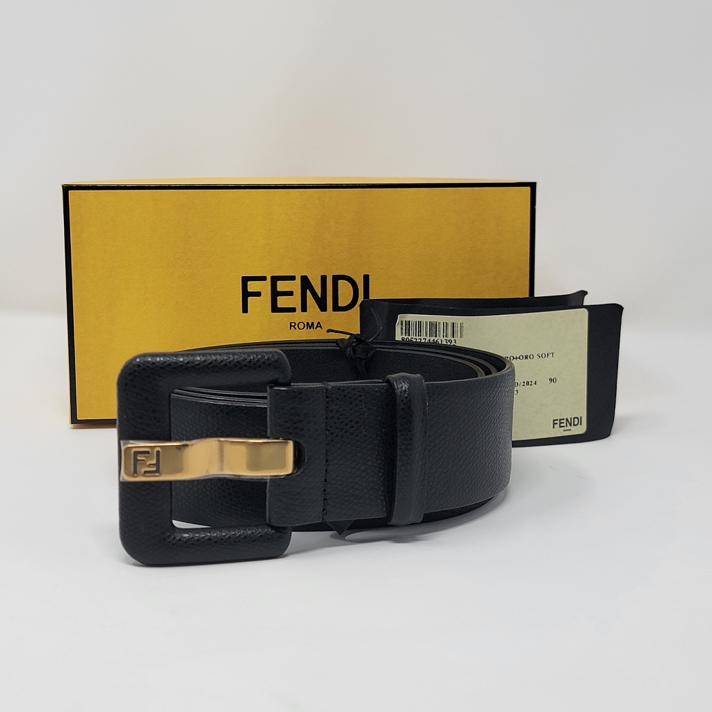 Fendi Cruise Nero+Oro Belt Size 90cm.36inch